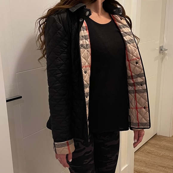 Burberry Brit Quilted Black Kencott Coat Sz Small - Picture 1 of 10